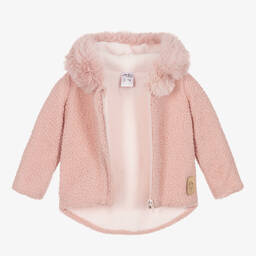 Jamiks-Розовая куртка из плюшевого флиса с искусственным мехом | Childrensalon Outlet