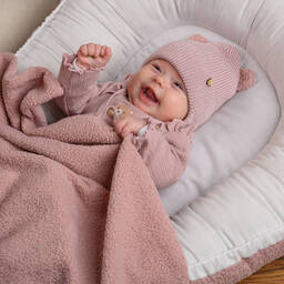 Jamiks-Розовое флисовое одеяло из шерпы для малышей (85см) | Childrensalon Outlet