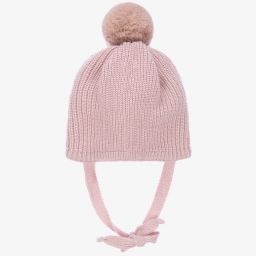 Jamiks-Розовая шерстяная шапочка с помпоном | Childrensalon Outlet
