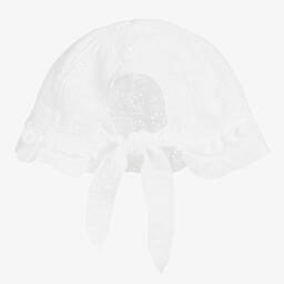 Jamiks-Белая хлопковая шапочка с английской гладью | Childrensalon Outlet