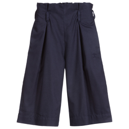 Jessie and James London-Blue Floral Belted Culottes | Childrensalon Outlet