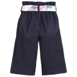 Jessie and James London-Blue Floral Belted Culottes | Childrensalon Outlet