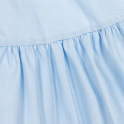 Jessie and James London-Blue Guipure Lace Collar Cotton Dress | Childrensalon Outlet