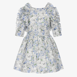 Jessie and James London-Сине-белое платье в цветочек | Childrensalon Outlet