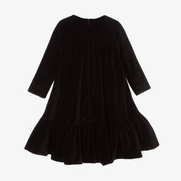 Jessie and James London-Girls Black Cotton Velvet Dress | Childrensalon Outlet