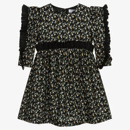 Jessie and James London-Girls Black Floral Dress | Childrensalon Outlet