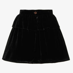 Jessie and James London-Girls Black Silk Velvet Skirt | Childrensalon Outlet