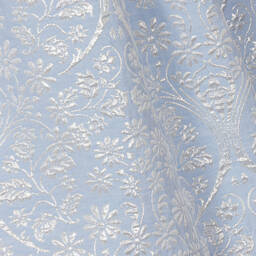 Jessie and James London-Girls Blue Cotton Floral Jacquard Dress | Childrensalon Outlet