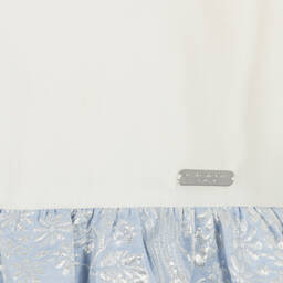 Jessie and James London-Girls Blue Cotton Floral Jacquard Dress | Childrensalon Outlet