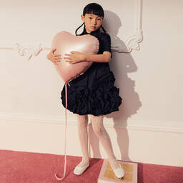 Jessie and James London-Girls Blue Cotton Ruffle Hem Dress | Childrensalon Outlet