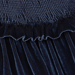 Jessie and James London-Girls Blue Silk Velvet Dress | Childrensalon Outlet