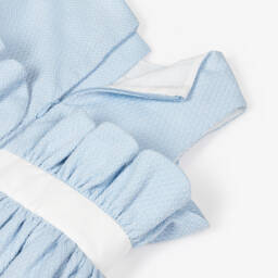 Jessie and James London-Girls Elegant Blue Jacquard Dress | Childrensalon Outlet