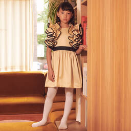 Jessie and James London-Золотисто-черное платье с оборками | Childrensalon Outlet