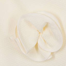 Jessie and James London-Girls Ivory 3D Flower Cotton Dress | Childrensalon Outlet