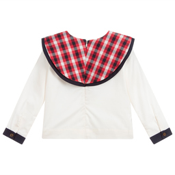 Jessie and James London-بلوز قطن لون عاجي وكحلي | Childrensalon Outlet