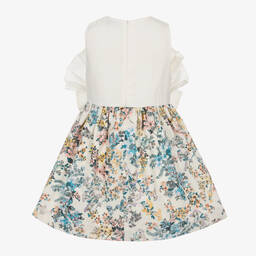 Jessie and James London-Girls Ivory Cotton Floral Jacquard Dress | Childrensalon Outlet