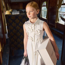 Jessie and James London-فستان عاجي مزين بالزهور للبنات | Childrensalon Outlet