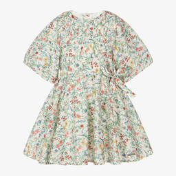 Jessie and James London-Girls Ivory Floral Cotton Dress | Childrensalon Outlet