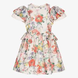 Jessie and James London-Girls Ivory Floral Dress | Childrensalon Outlet