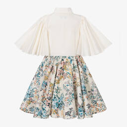 Jessie and James London-Girls Ivory Floral Jacquard Dress | Childrensalon Outlet