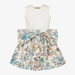 Jessie and James London-Girls Ivory Floral Jacquard Dress | Childrensalon Outlet