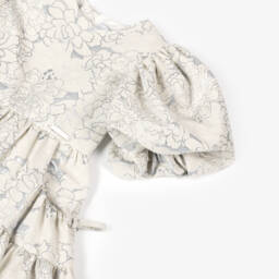 Jessie and James London-Кремовое цветочное жаккардовое платье для девочек | Childrensalon Outlet