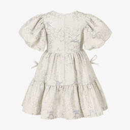 Jessie and James London-Кремовое цветочное жаккардовое платье для девочек | Childrensalon Outlet