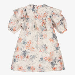 Jessie and James London-Кремовое платье в цветочек с рюшами для девочек | Childrensalon Outlet