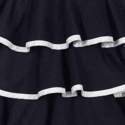 Jessie and James London-Girls Ivory & Navy Blue Cotton Bow Dress | Childrensalon Outlet