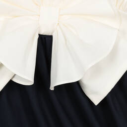 Jessie and James London-Girls Ivory & Navy Blue Cotton Dress | Childrensalon Outlet