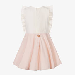 Jessie and James London-Girls Ivory & Pink Cotton Dress | Childrensalon Outlet