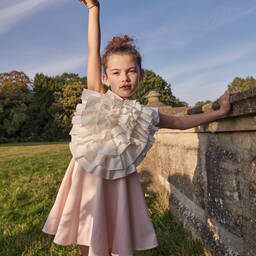 Jessie and James London-Girls Ivory & Pink Cotton Dress | Childrensalon Outlet