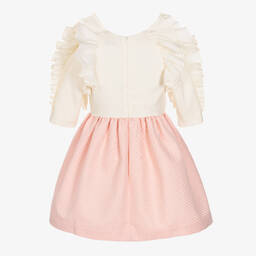 Jessie and James London-Кремово-розовое жаккардовое платье | Childrensalon Outlet
