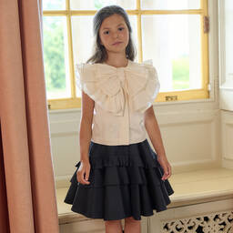 Jessie and James London-Синяя хлопковая юбка для девочек | Childrensalon Outlet