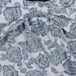 Jessie and James London-Синее жаккардовое платье с цветами | Childrensalon Outlet