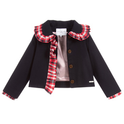 Jessie and James London-Girls Navy Blue Wool Jacket | Childrensalon Outlet