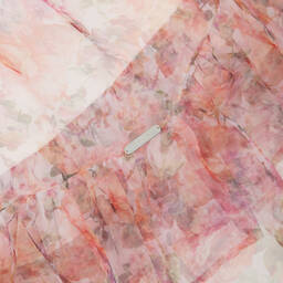 Jessie and James London-Girls Pink Floral Organza Ruffle Dress | Childrensalon Outlet