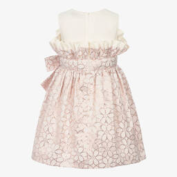 Jessie and James London-Розово-золотистое хлопковое платье с цветами | Childrensalon Outlet