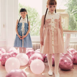 Jessie and James London-Girls Pink Ruched Waist Dress | Childrensalon Outlet