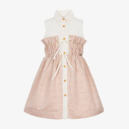 Jessie and James London-Girls Pink Ruched Waist Dress | Childrensalon Outlet
