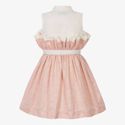 Jessie and James London-Розовое хлопковое платье в полоску | Childrensalon Outlet