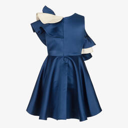 Jessie and James London-Синее атласное платье с оборками | Childrensalon Outlet