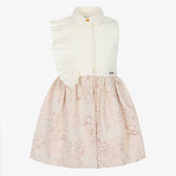 Jessie and James London-فستان عاجي وردي براق للبنات | Childrensalon Outlet
