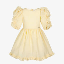 Jessie and James London-Girls Sunshine Frilled Seersucker Dress | Childrensalon Outlet