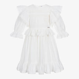 Jessie and James London-Белое хлопковое платье с вышивкой | Childrensalon Outlet