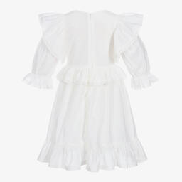 Jessie and James London-Белое хлопковое платье с вышивкой | Childrensalon Outlet