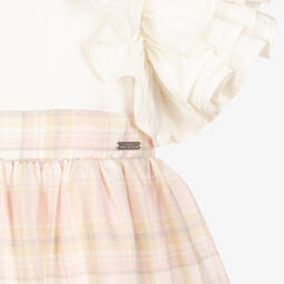 Jessie and James London-فستان مزيج قطن لون زهري وأبيض | Childrensalon Outlet