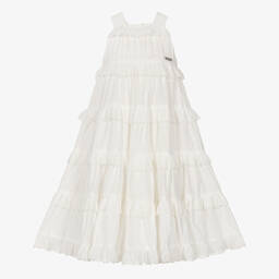 Jessie and James London-Ivory Cotton Broderie Anglaise Dress | Childrensalon Outlet