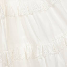 Jessie and James London-Ivory Cotton Broderie Anglaise Dress | Childrensalon Outlet