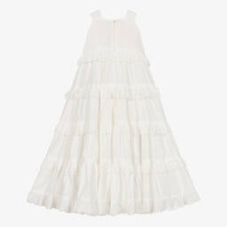 Jessie and James London-Ivory Cotton Broderie Anglaise Dress | Childrensalon Outlet